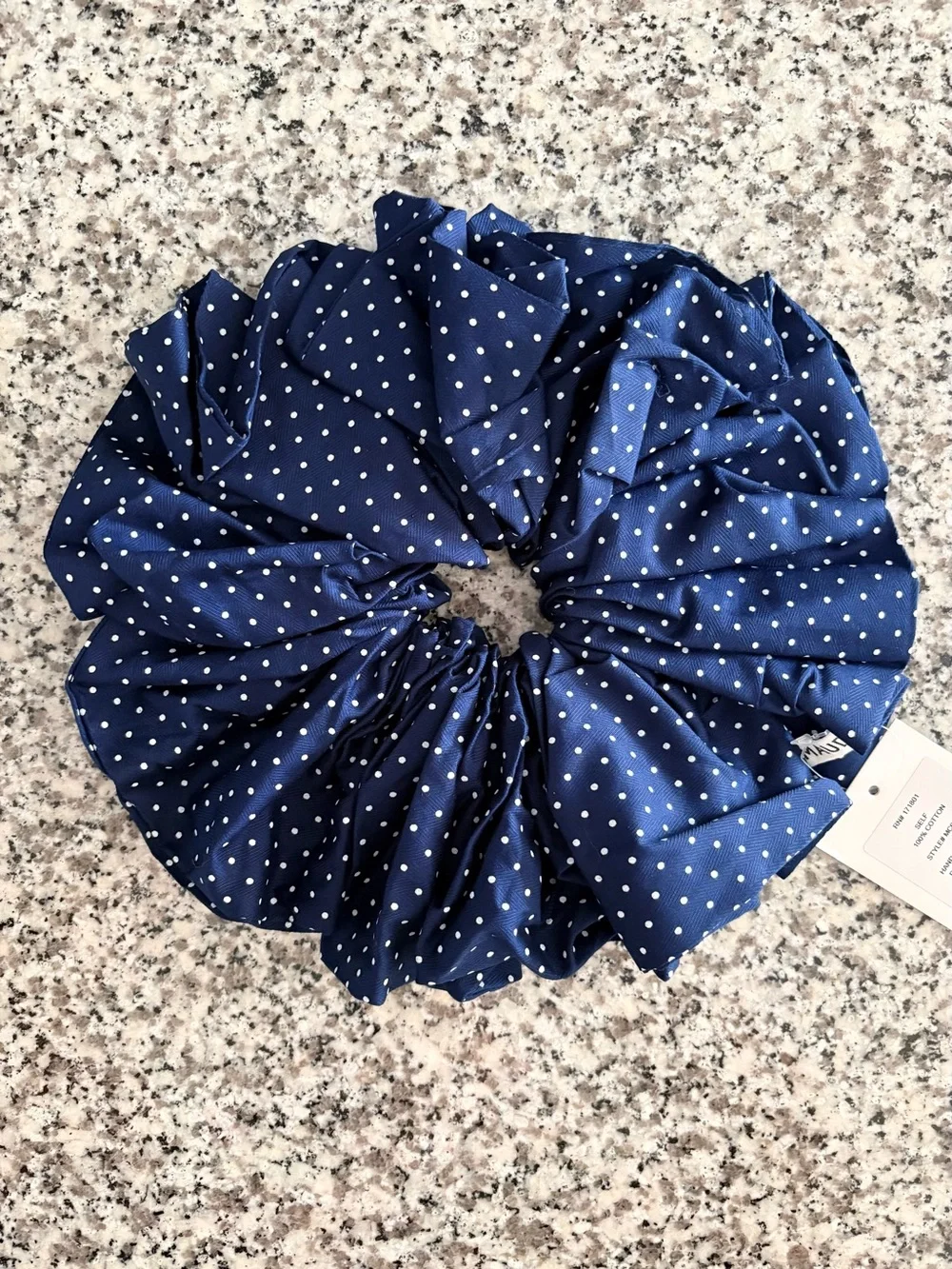 Maude Club (Urban Outfitters)—Oversized Giant Polka Dot Scrunchie, Navy